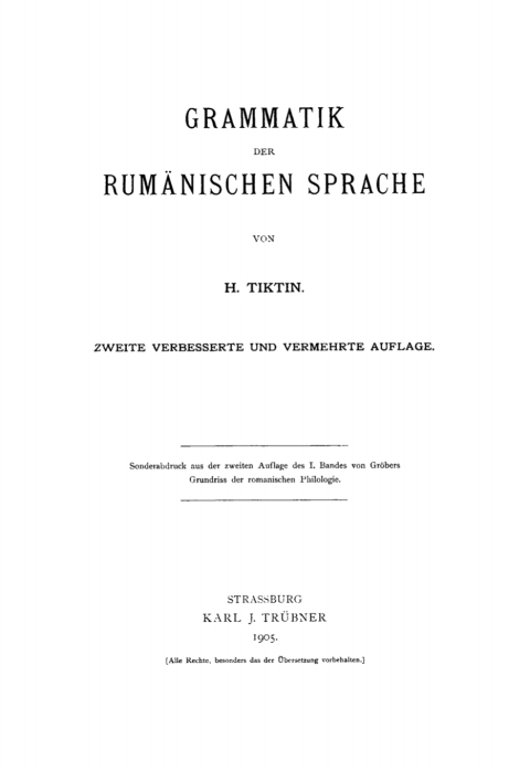 Cover image for book Grammatik der rumänischen Sprache