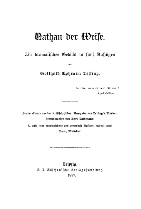 Cover image for book Nathan der Weise