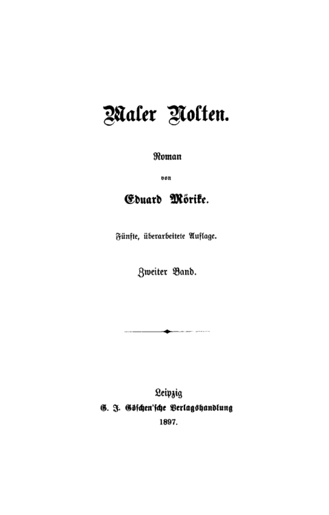 Cover image for book Eduard Mörike: Maler Nolten. Band 2