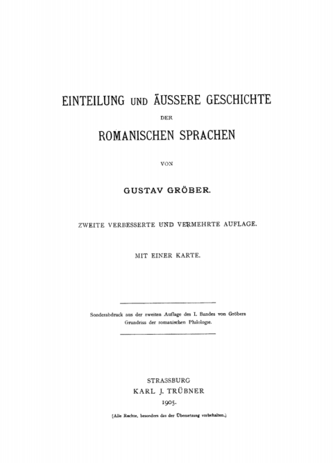 Cover image for book Einteilung und äussere Geschichte der romanischen Sprachen