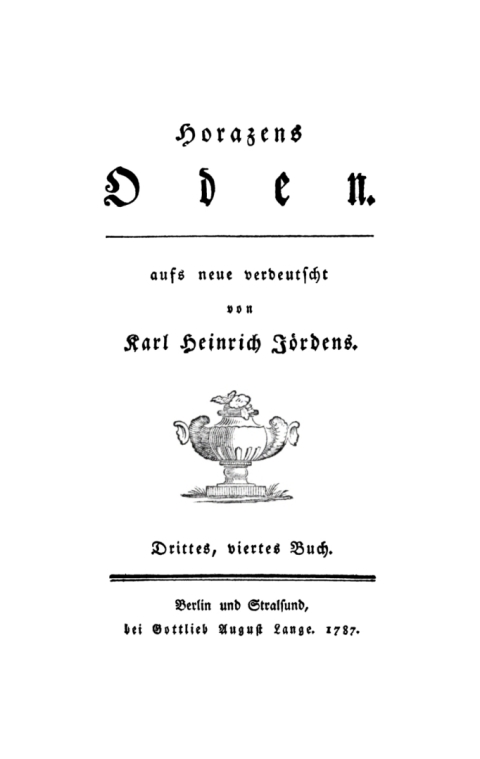 Cover image for book Quintus Horatius Flaccus: Horazens Oden. Buch 3, 4