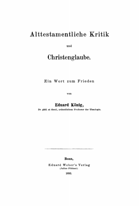 Cover image for book Alttestamentliche Kritik und Christenglaube