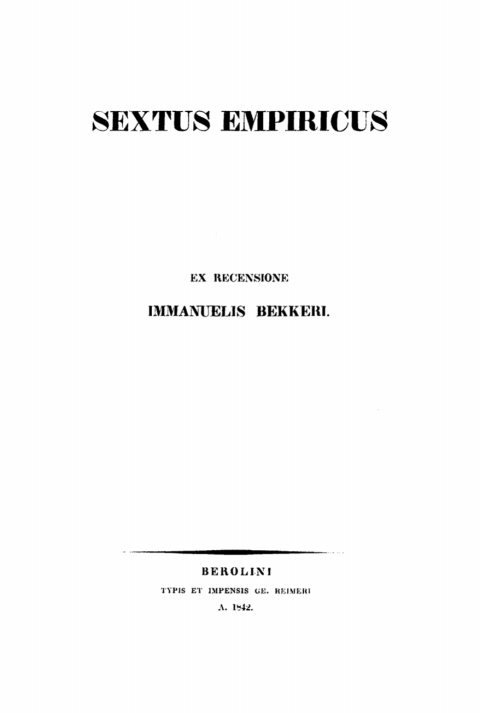 Cover image for book Sextus Empiricus
