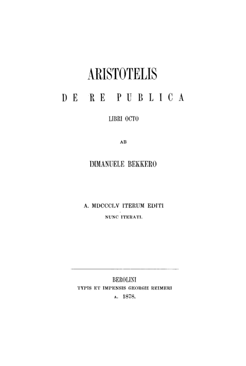 Aristotelis de re publica libri octo 