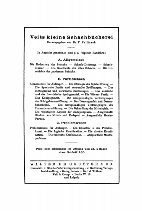 Cover image for book Die Bedeutung des Schachs