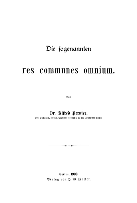 Cover image for book Die sogenannten Res communes omnium