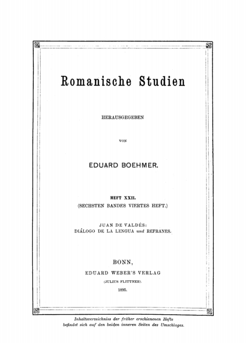 Cover image for book Diálogo de la lengua und Refranes