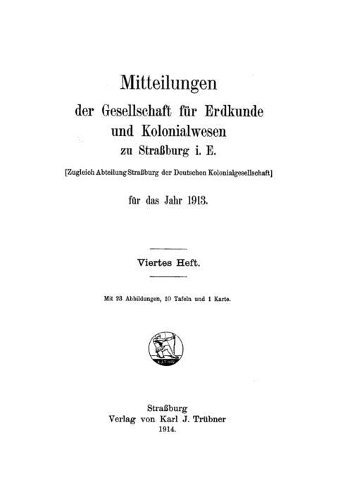 Cover image for book Mitteilungen der Gesellschaft für Erdkunde und Kolonialwesen. Heft 4/1913