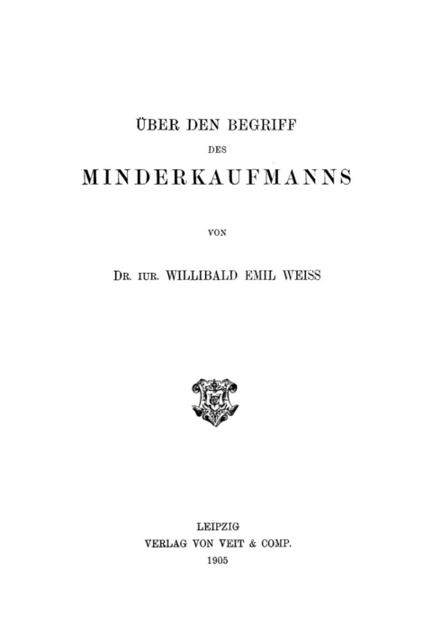 Cover image for book Über den Begriff des Minderkaufmanns