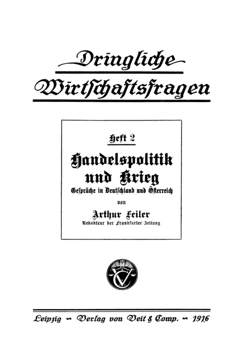 Cover image for book Handelspolitik und Krieg