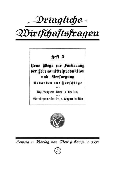 Cover image for book Neue Wege zur Förderung der Lebensmittelproduktion und -Versorgung