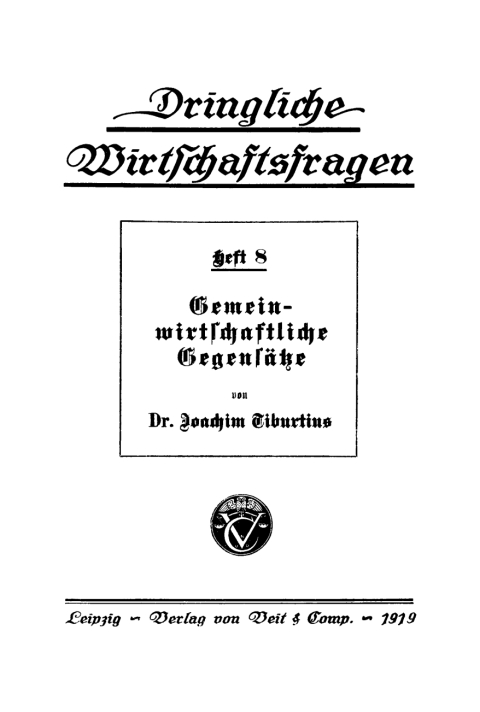 Cover image for book Gemeinwirtschaftliche Gegensätze