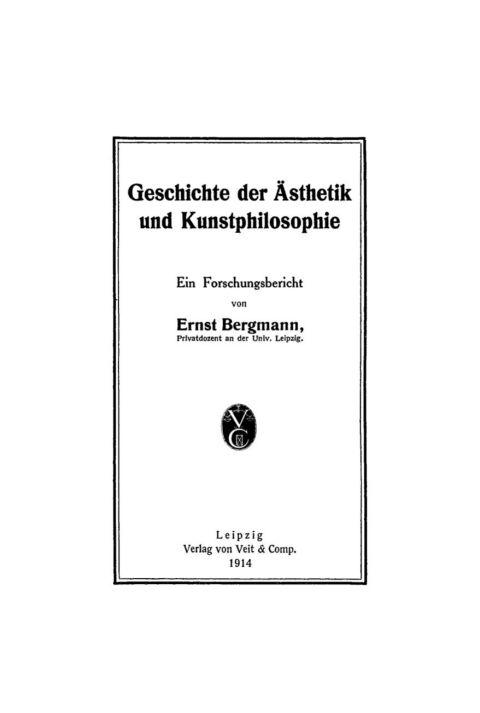 Cover image for book Geschichte der Ästhetik und Kunstphilosophie