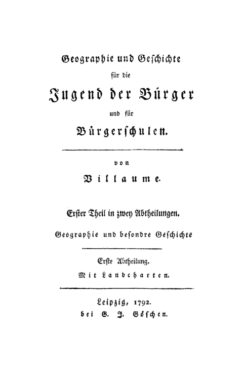 Cover image for book Geographie und besondre Geschichte