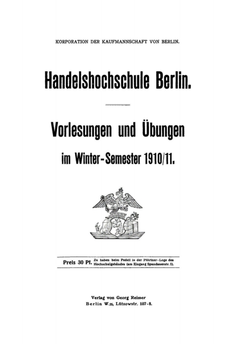 Cover image for book Winter-Semester 1910/11