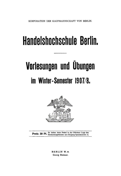 Cover image for book Winter-Semester 1907/8