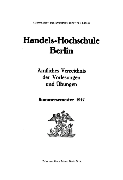 Cover image for book Sommersemester 1917