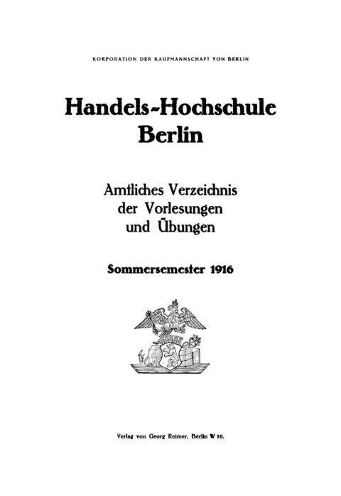 Cover image for book Sommersemester 1916