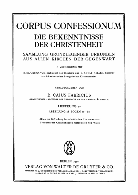 Cover image for book Abteilung 18. Presbyterianismus, Bogen 56–60: Akten zur Befriedung des schottischen Kirchenwesens
