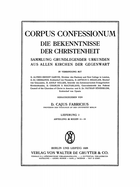 Cover image for book Abteilung 20, Englische Evangelisationsgemeinschaften, Bogen 11–15