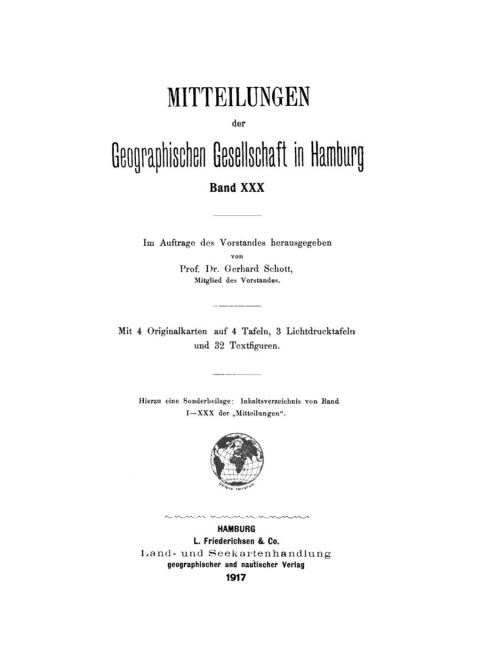 Cover image for book Mitteilungen der Geographischen Gesellschaft in Hamburg, Band 30