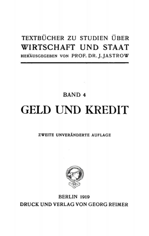 Cover image for book Geld und Kredit