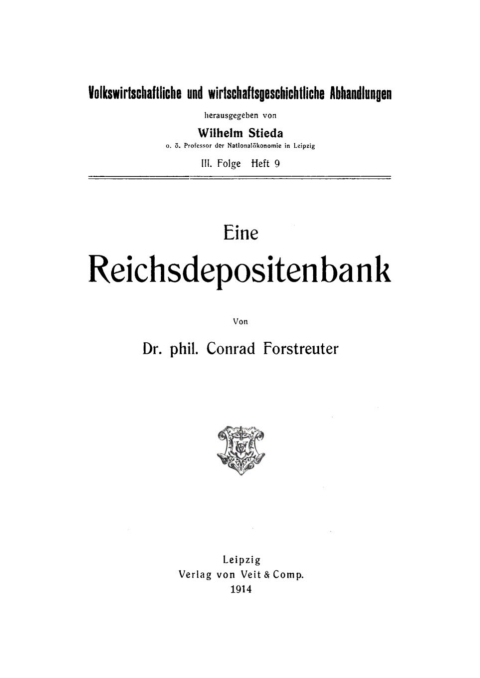 Cover image for book Eine Reichsdepositenbank