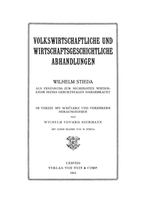 Cover image for book Volkswirtschaftliche und wirtschaftsgeschichtliche Abhandlungen