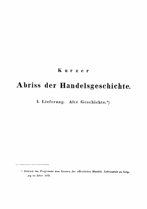 Cover image for book Kurzer Abriss der Handelsgeschichte, Lieferung 1: Alte Geschichte