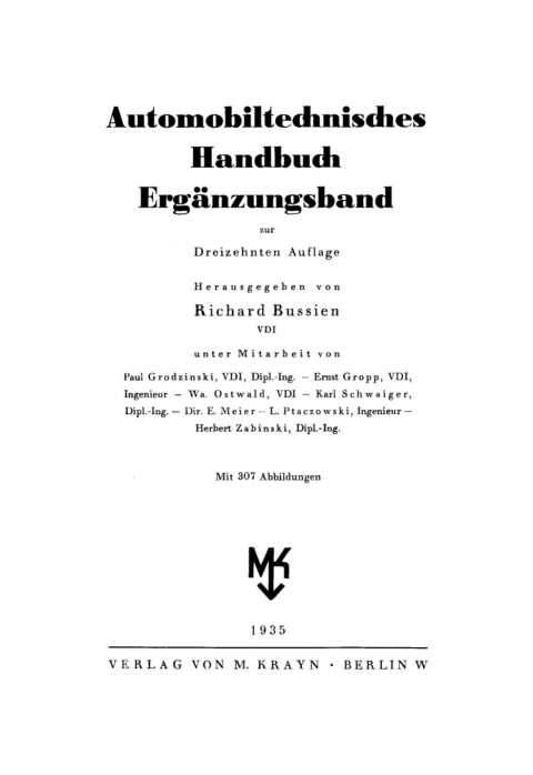 Cover image for book Automobiltechnisches Handbuch Ergänzungsband