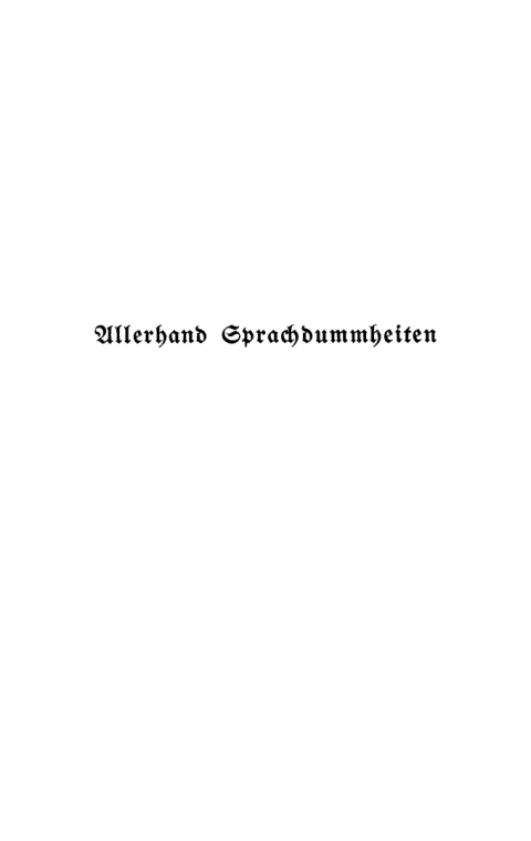 Cover image for book Allerhand Sprachdummheiten