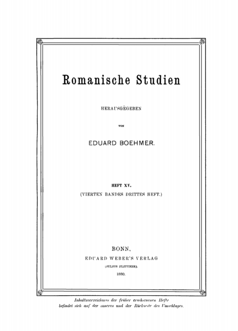Cover image for book Romanische Studien. Heft 15