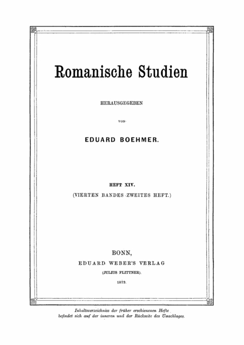 Cover image for book Romanische Studien. Heft 14