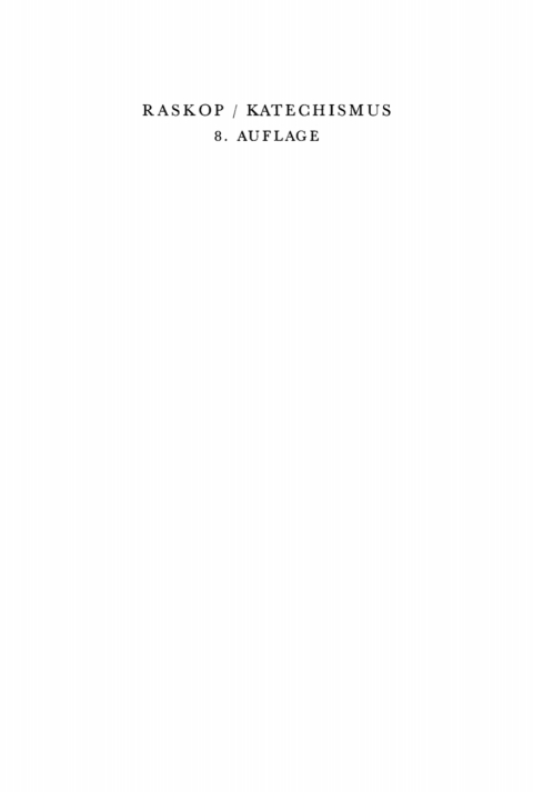 Cover image for book Katechismus für die Ankerwickelei