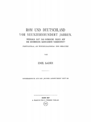 Rom und Deutschland vor 1900 Jahren