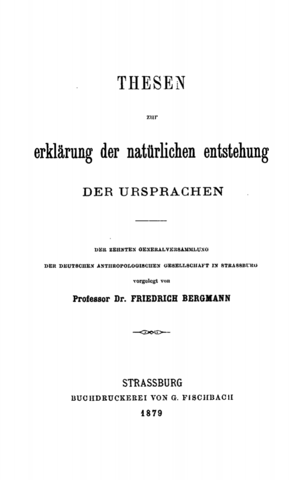 Page Fidelity Thesen zur Erklärung der natürlichen Entstehung der Ursprachen; $148.73