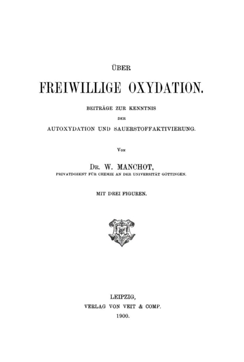 Cover image for book Über freiwillige Oxydation