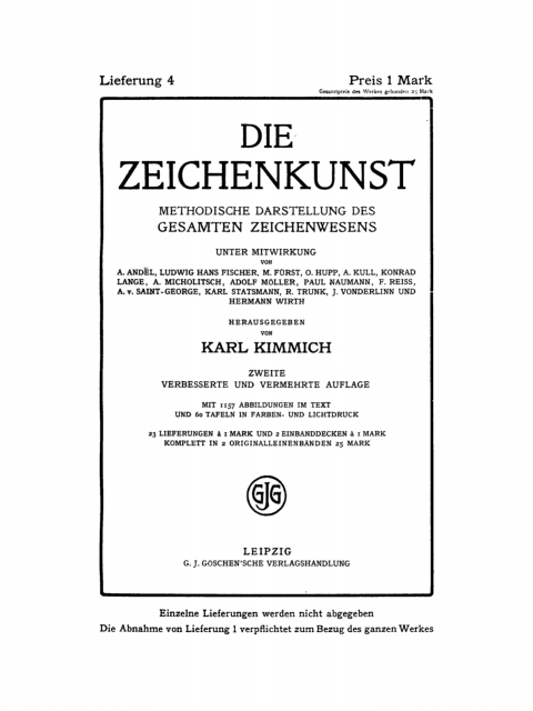 Cover image for book Die Zeichenkunst. Lieferung 4