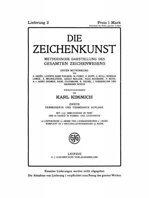 Cover image for book Die Zeichenkunst. Lieferung 2