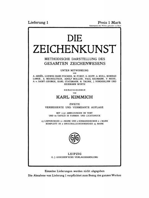Cover image for book Die Zeichenkunst. Lieferung 1