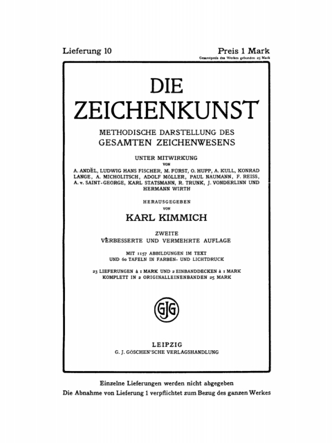 Cover image for book Die Zeichenkunst. Lieferung 10