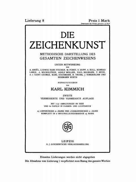 Cover image for book Die Zeichenkunst. Lieferung 8