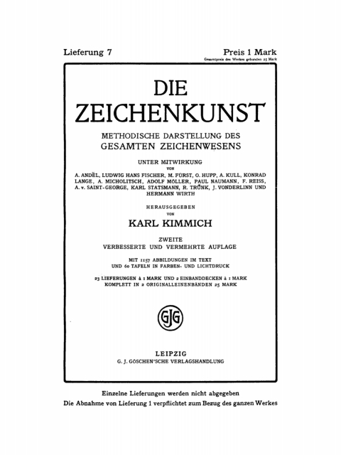 Cover image for book Die Zeichenkunst. Lieferung 7