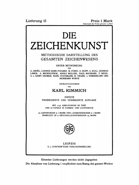 Cover image for book Die Zeichenkunst. Lieferung 15