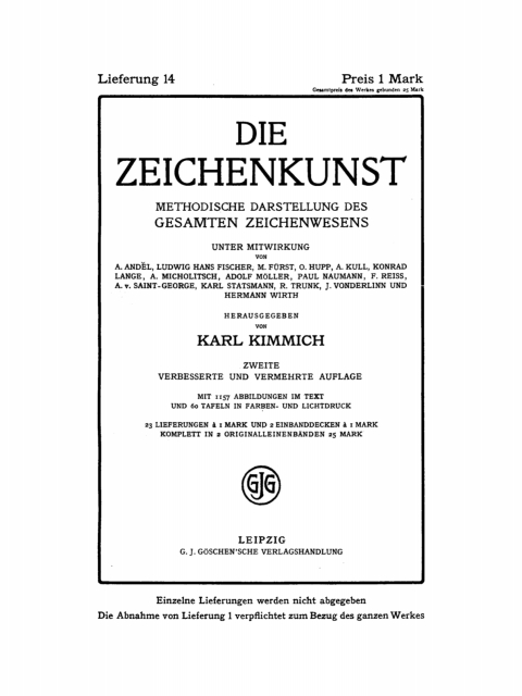 Cover image for book Die Zeichenkunst. Lieferung 14