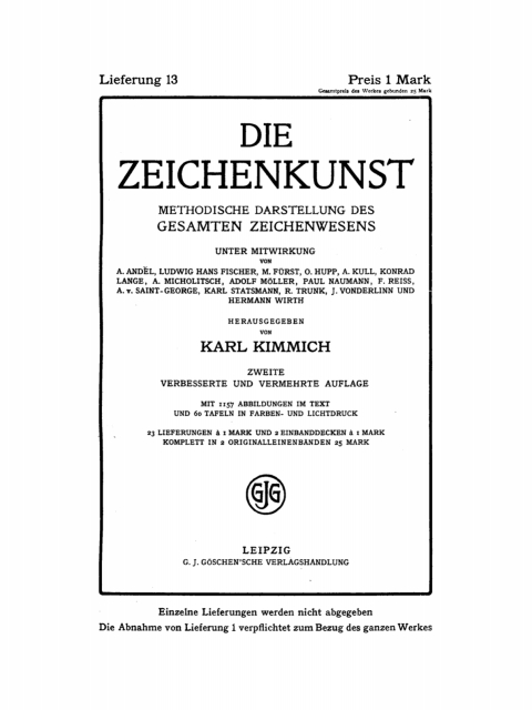 Cover image for book Die Zeichenkunst. Lieferung 13