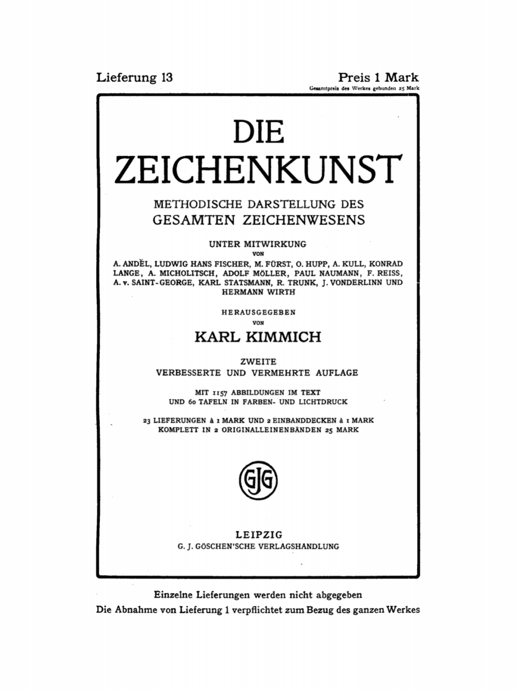 Page Fidelity Die Zeichenkunst. Lieferung 13; $148.73