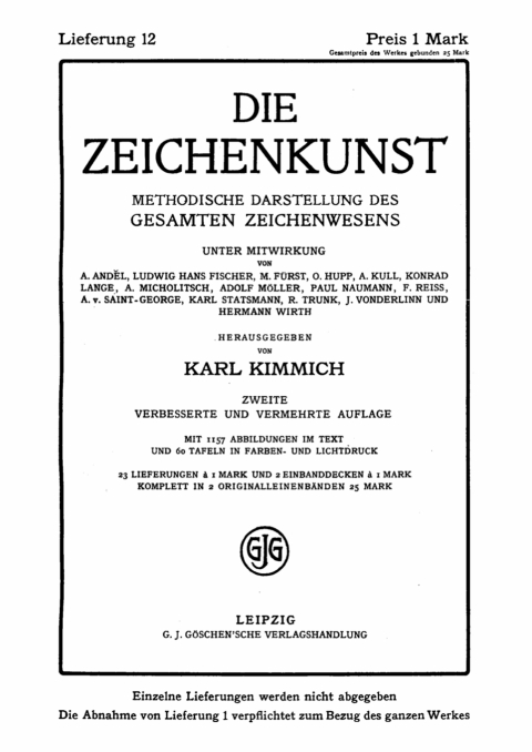 Cover image for book Die Zeichenkunst. Lieferung 12