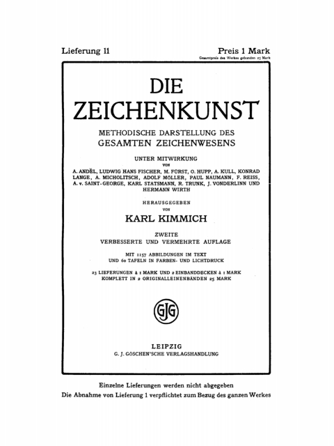 Cover image for book Die Zeichenkunst. Lieferung 11