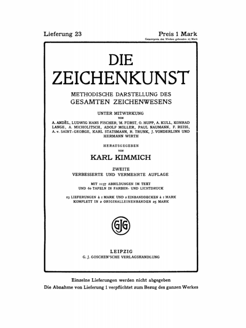 Cover image for book Die Zeichenkunst. Lieferung 23